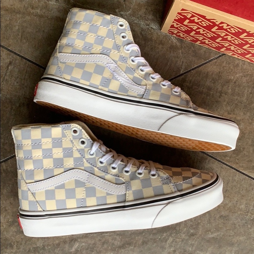 VANS Sk8-Hi TAPERED CHECKERBOARD Zenbl/TRWht WMNS - Picture 15 of 16